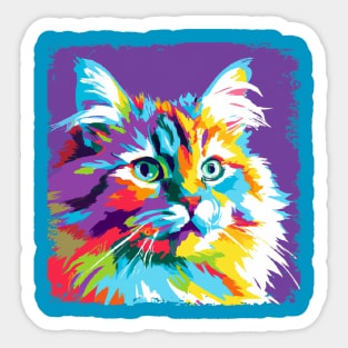 Siberian Cat Pop Art - Cat Lover Gift Sticker